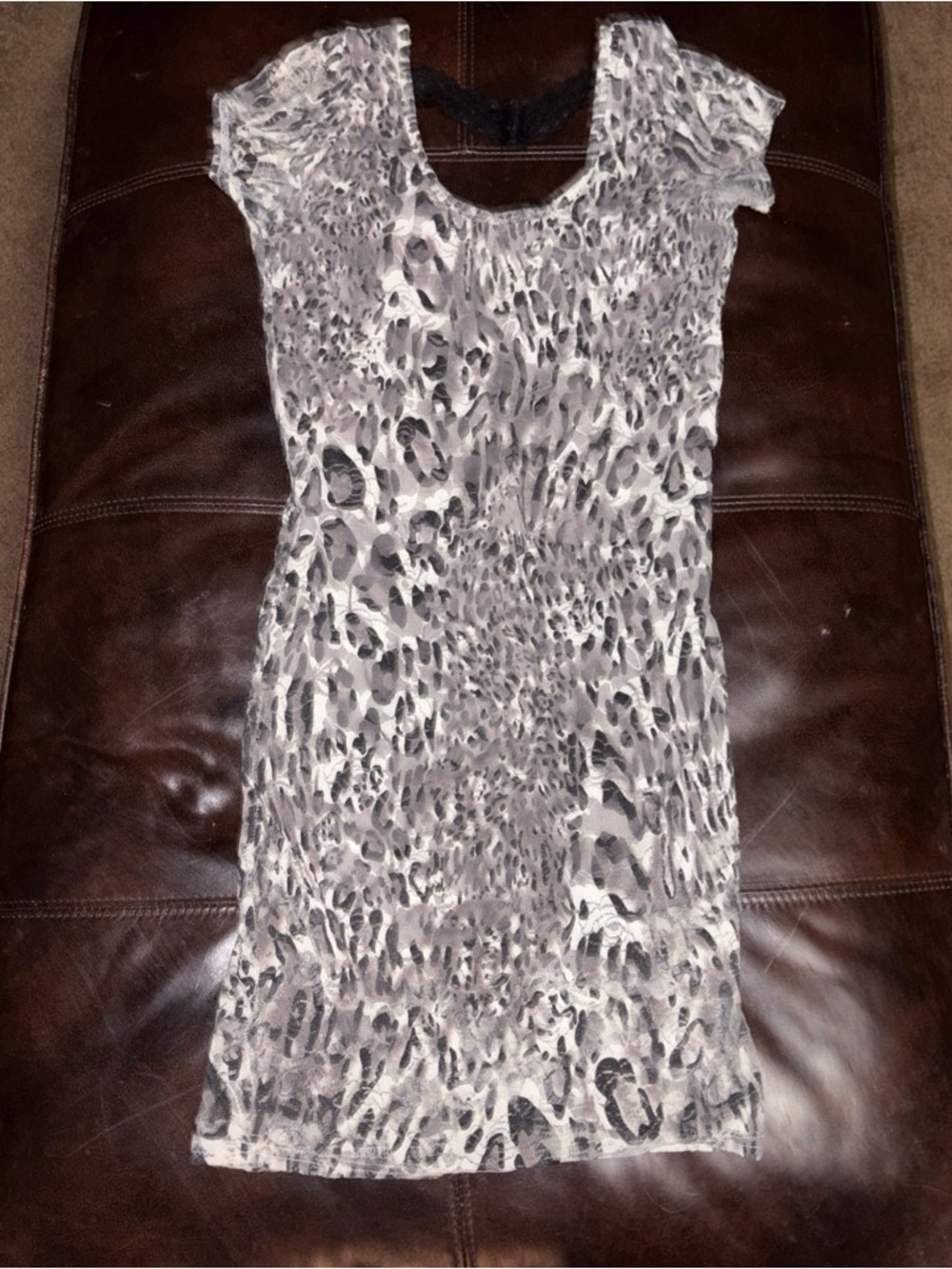 Rue 21 Gray & Black Animal Print Bodycon Dress Size S lined